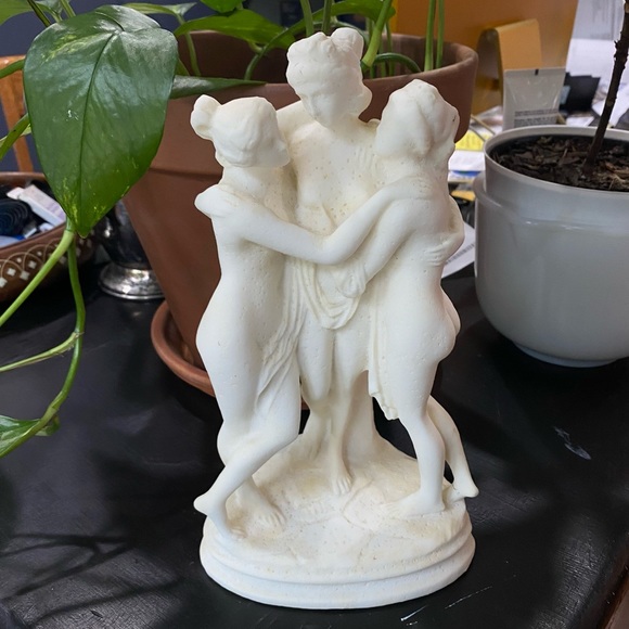 Vintage Greek The Three Graces Alabaster Statue